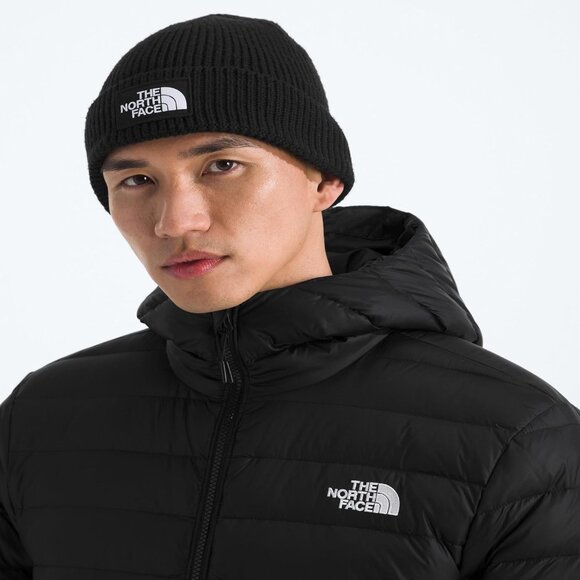 The North Face Men Tnf Black Cuffed Beanie Classic Fit Rib Knit Winter Hat - Picture 4 of 4